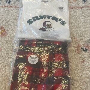 RedHead Santa Tee and Plaid Pajama Set